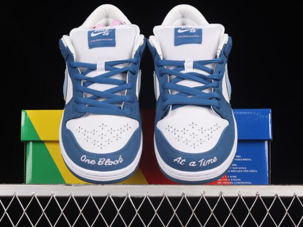 BORN X RAISED X DUNK LOW SB ONE BLOCK AT A TIME DEEP ROYAL BLUE_WHITE_WHITE