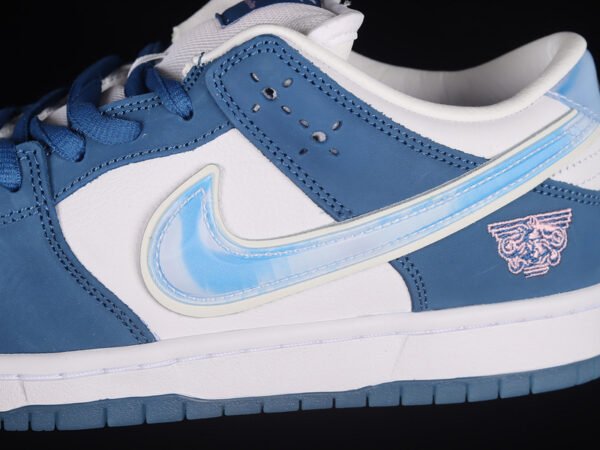 BORN X RAISED X DUNK LOW SB ONE BLOCK AT A TIME DEEP ROYAL BLUE_WHITE_WHITE