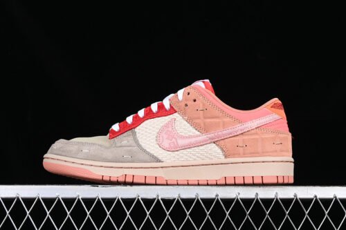 CLOT X DUNK LOW WHAT THE BROWN_GREY_RED