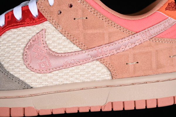 CLOT X DUNK LOW WHAT THE BROWN_GREY_RED