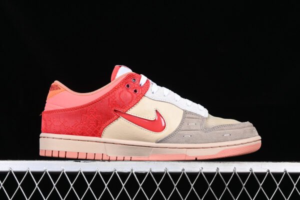 CLOT X DUNK LOW WHAT THE BROWN_GREY_RED